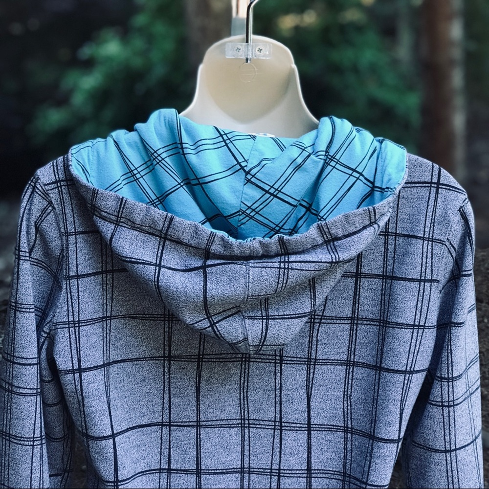 Roxy Gray & Turquoise Zip Front Sweatshirt - M - image 6